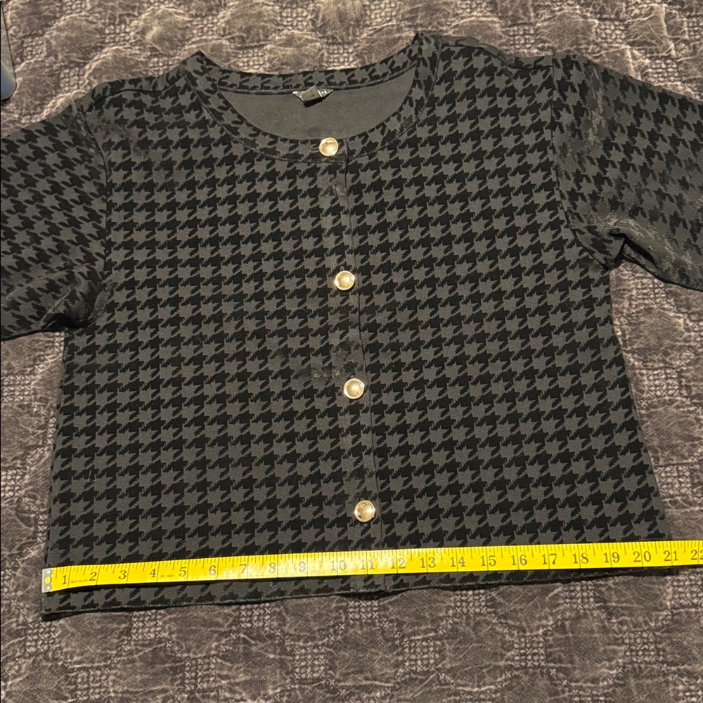 Ann Taylor Black Houndstooth Cropped Jacket - Picture 5 of 5